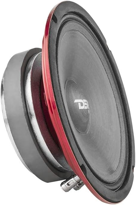 8 Slim Neodymium Midrange Loudspeaker, Red Steel Basket, 500W Max Power, 250W RMS, 2 Ohms, IP66 Water Resistance M966