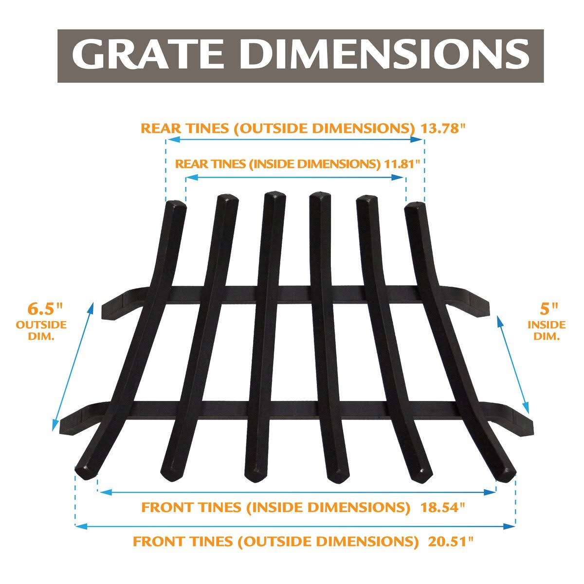 Black Steel Fireplace Grate Q441