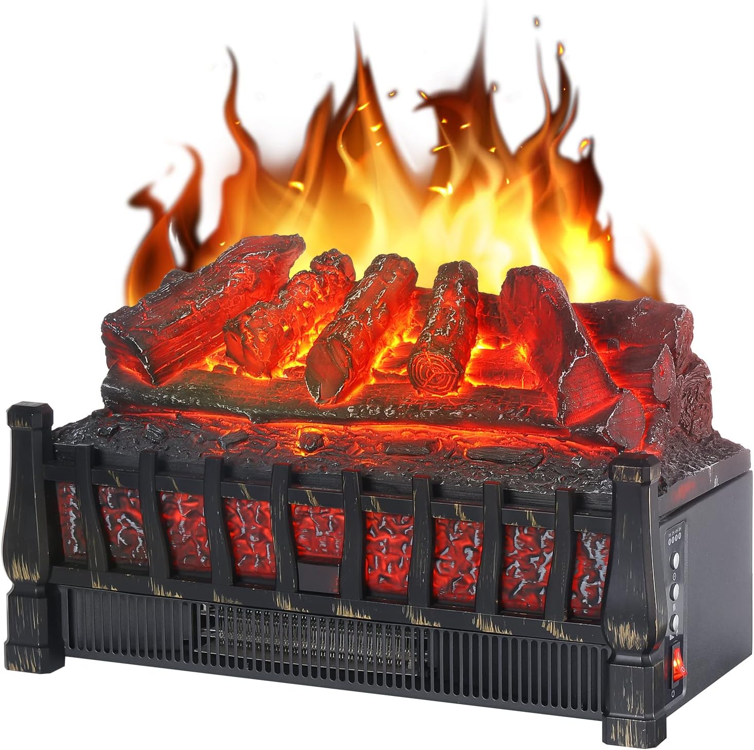 Electric Fireplace logs 21in Inserted Heater with Remote W508