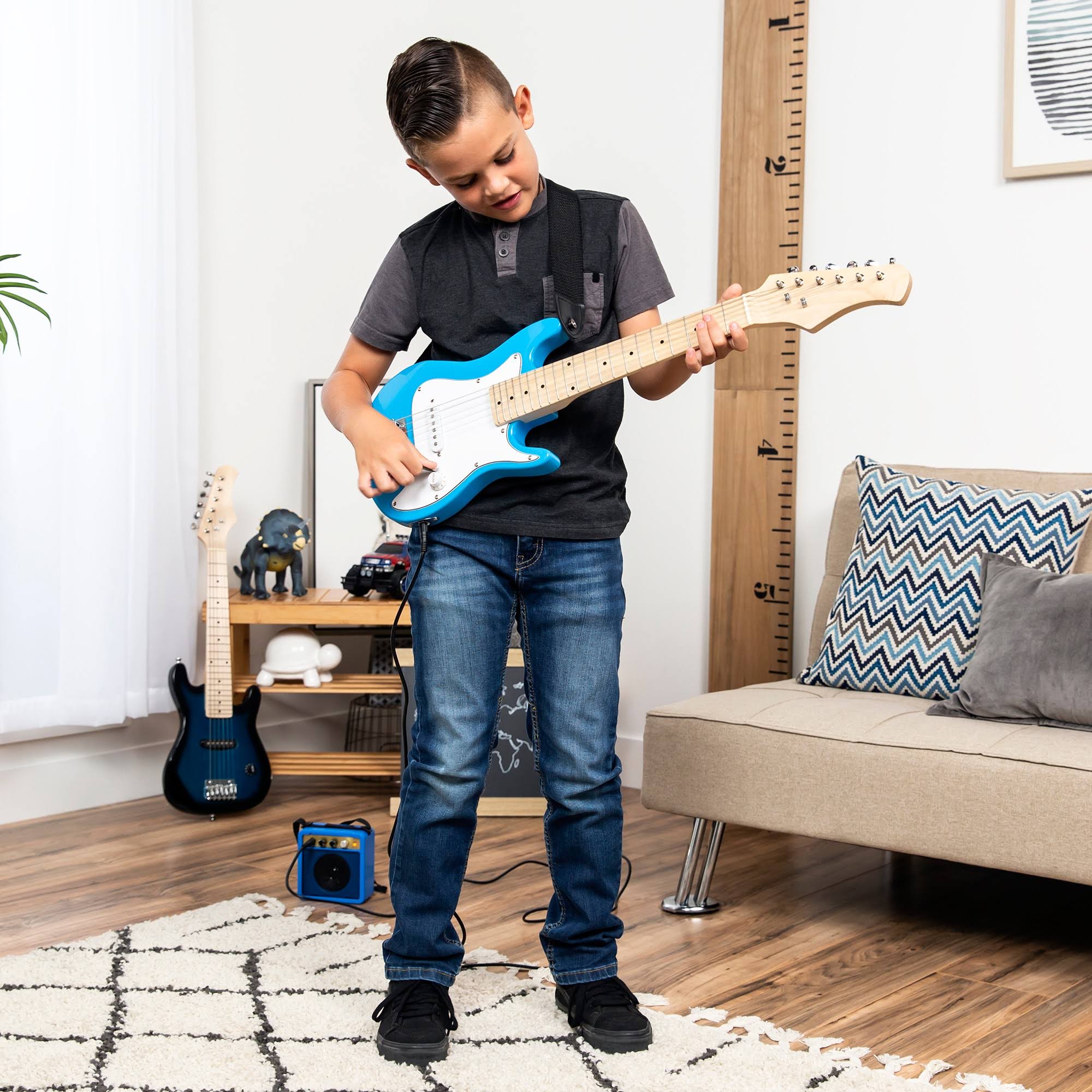 Light Blue Kids Electric Guitar Starter Kit with 5W Amplifier N860034