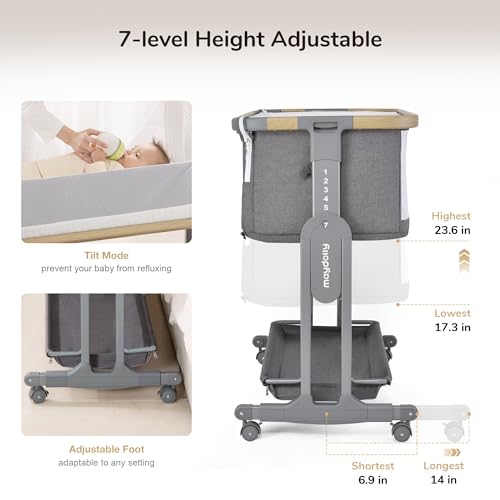 Baby Bassinet with Wheels, Mattress, Sheet, Folding Y467