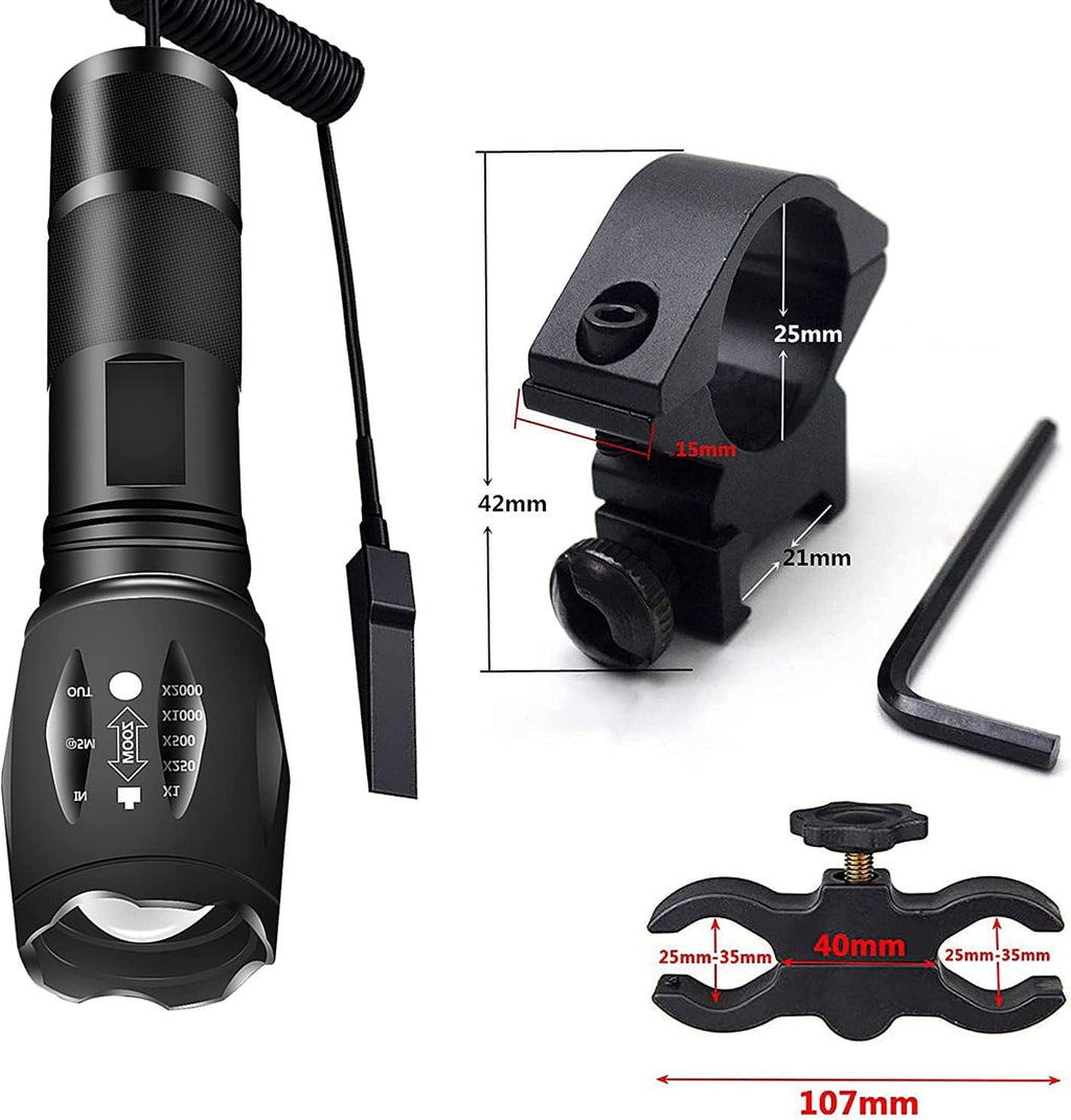 Red Light Tactical LED Flashlight with Pressure Switch V4502