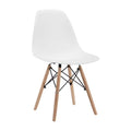 White Side Chair with Natural Wood Legs R20080