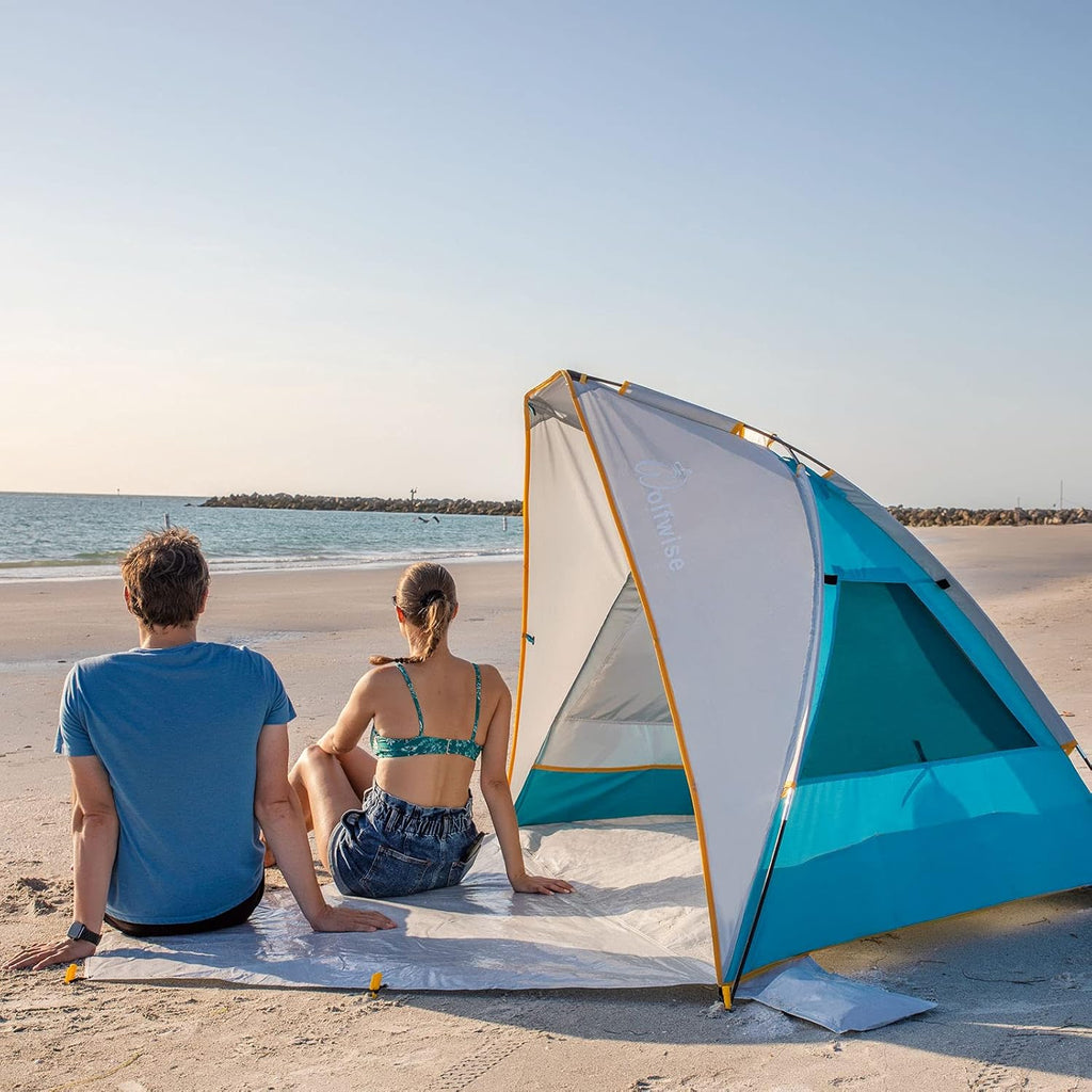 2-3 Person Portable Beach Tent UPF 50+ Sun Shade Canopy N49740