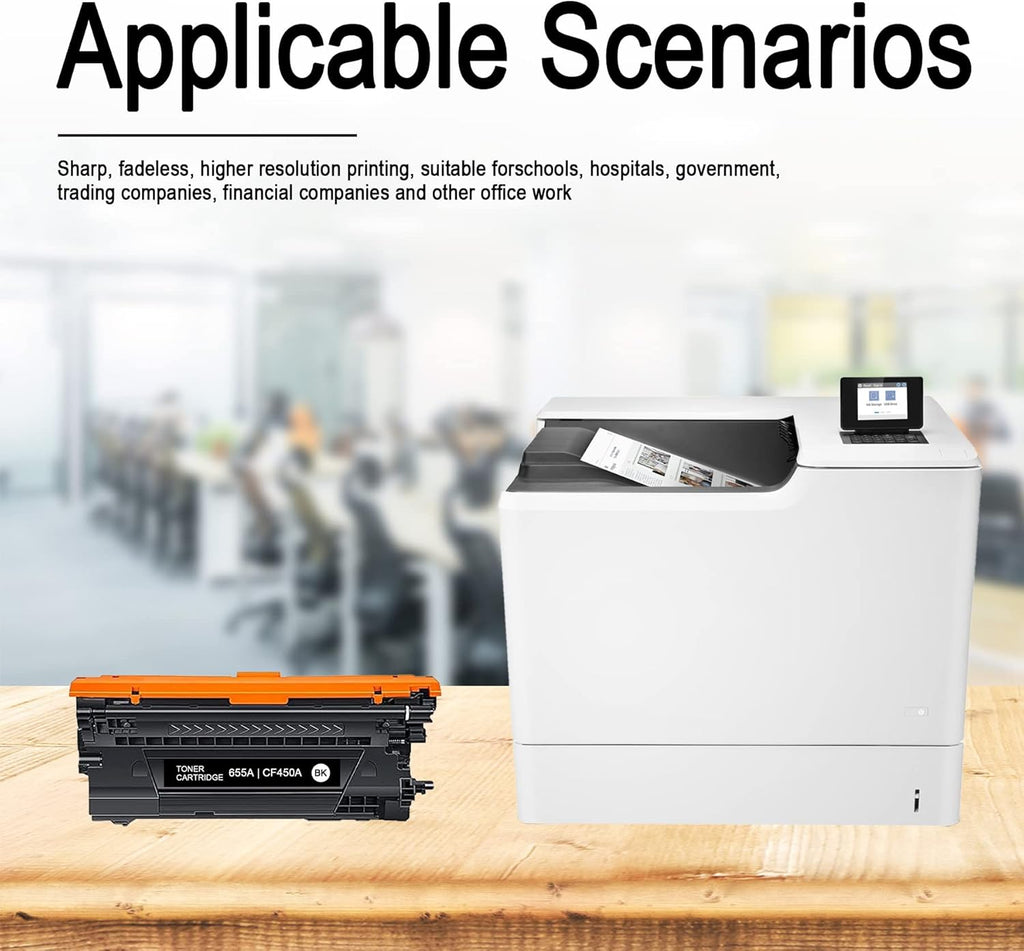 1 Pack 655A CF450A Toner Cartridge for HP M652n M653dn M681dh M682z Printer R98428