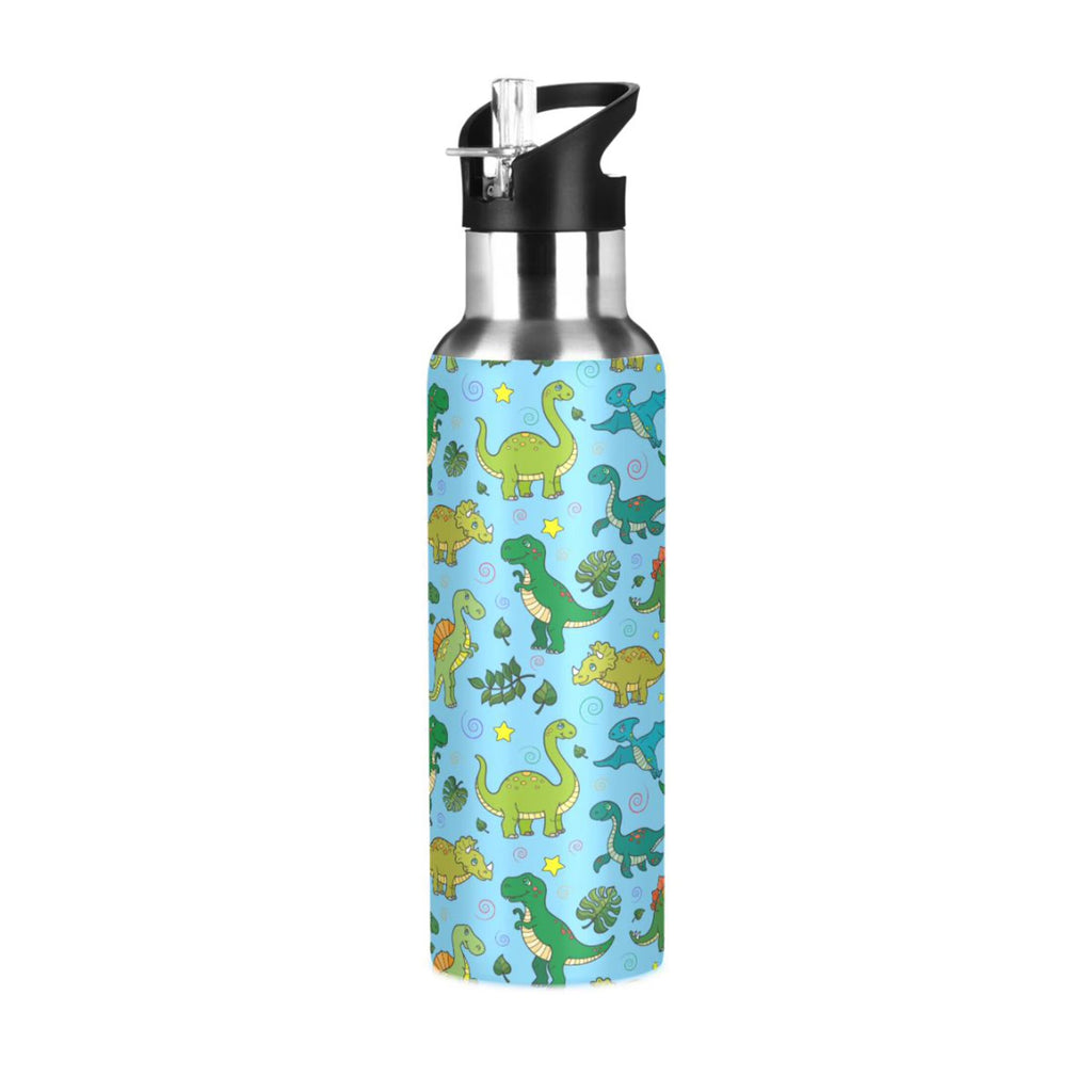 Stainless Steel Insulated Thermos Vacuum Flask Water Bottle with Straw Lid U284589
