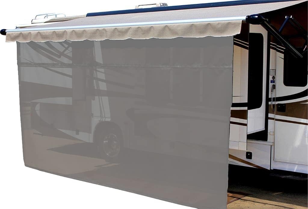 Black Solar Mesh Sun Shade for 12V Electric RV Awning, 13' x 6' R811444