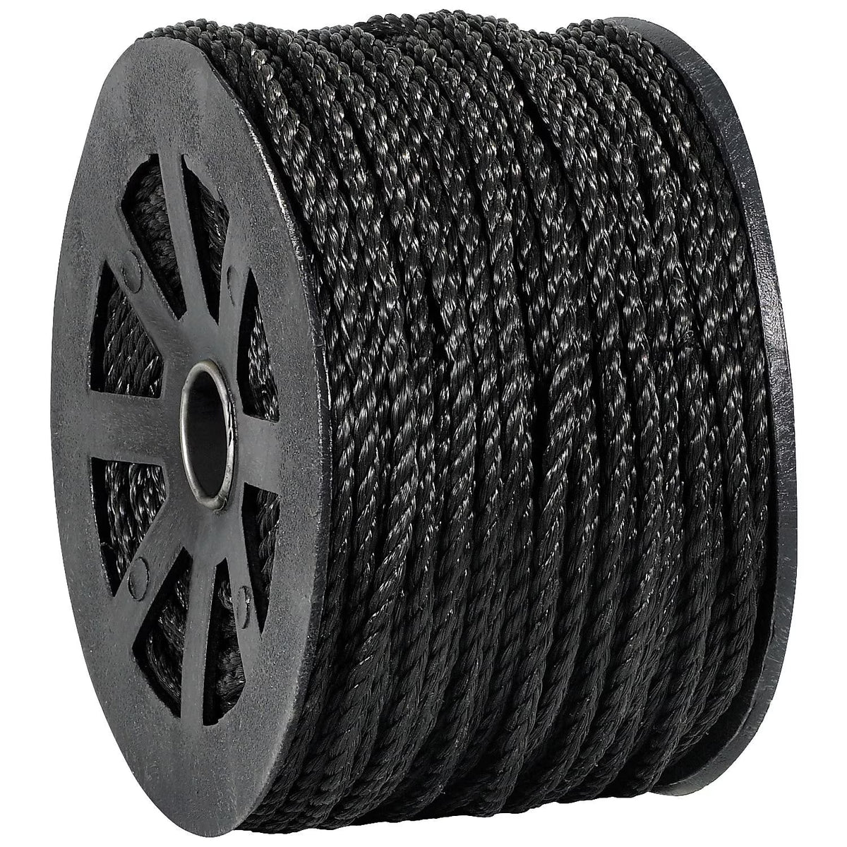 Twisted Polypropylene Rope 1/4" 150 lb Black 600'/Case B112124