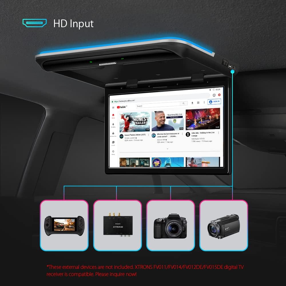 15.6 Inch IPS Car Overhead Monitor with Built-in Stereo Speakers R7713