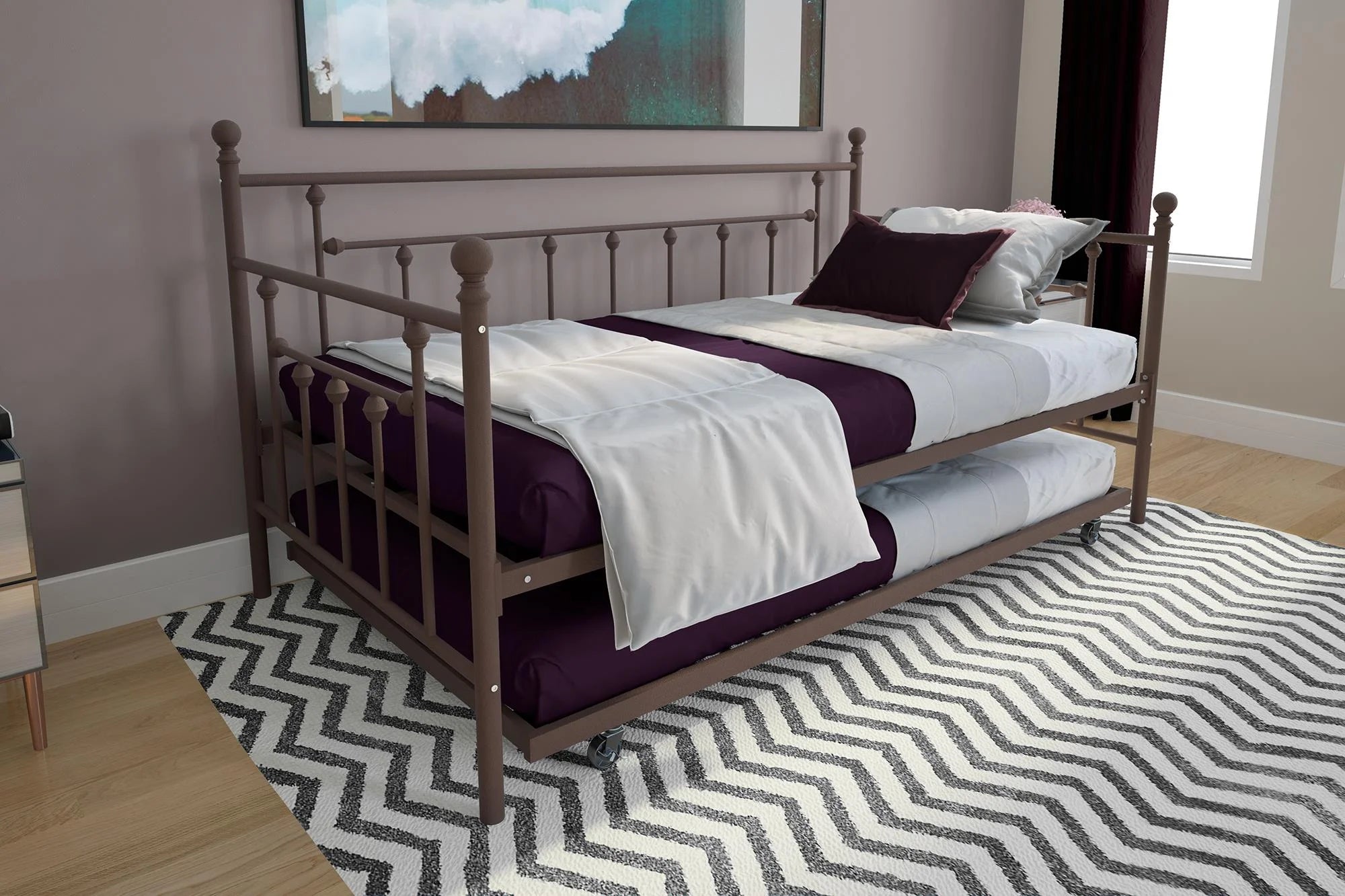 Bronze Metal Daybed and Trundle C480189
