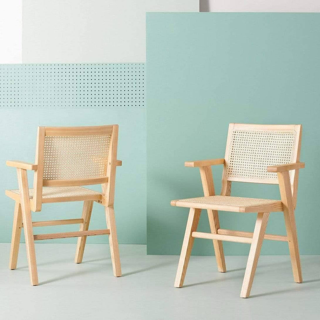 Natural Cane Arm Chair (Set of 2) X353459