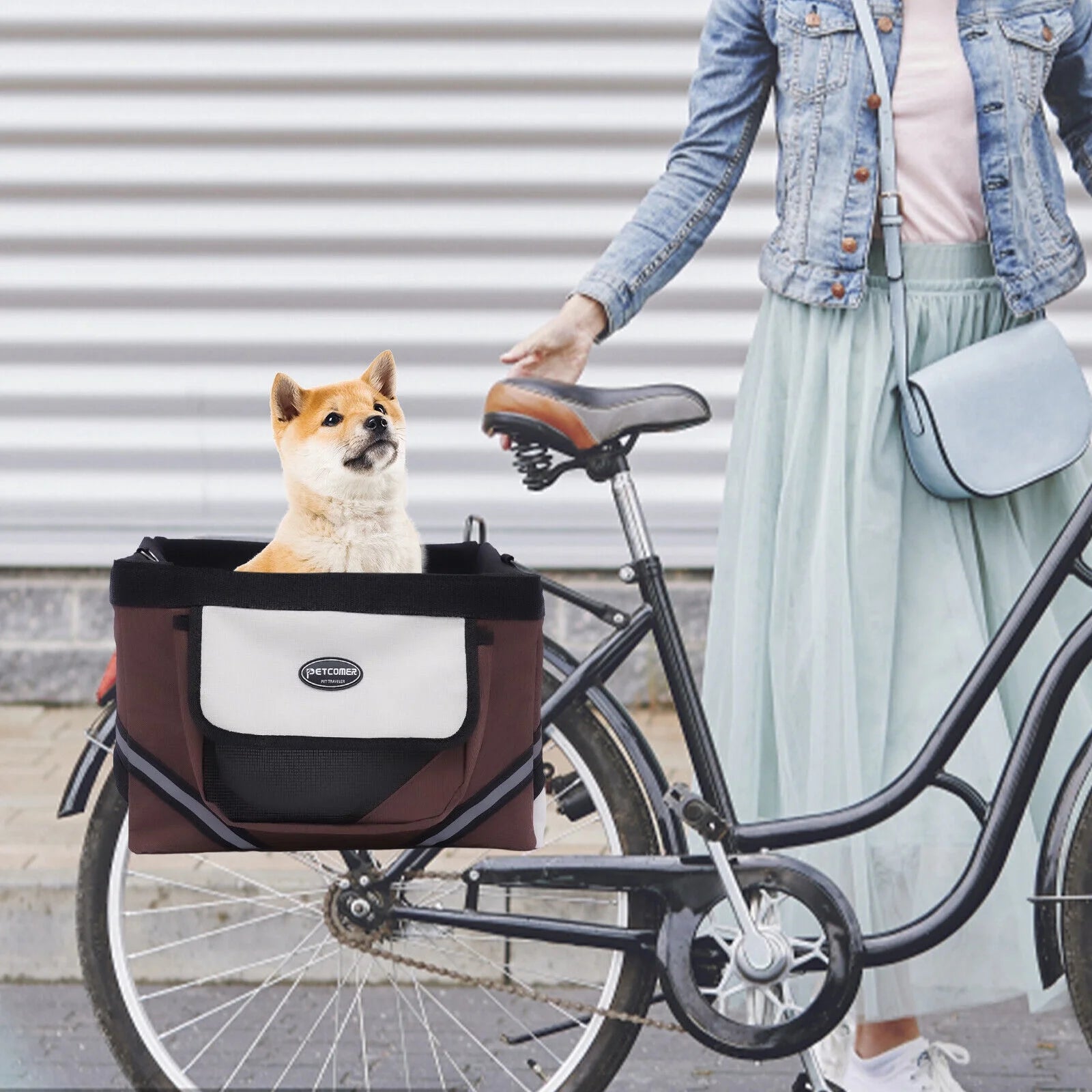 Folding Bike Basket Pet Carrier V827