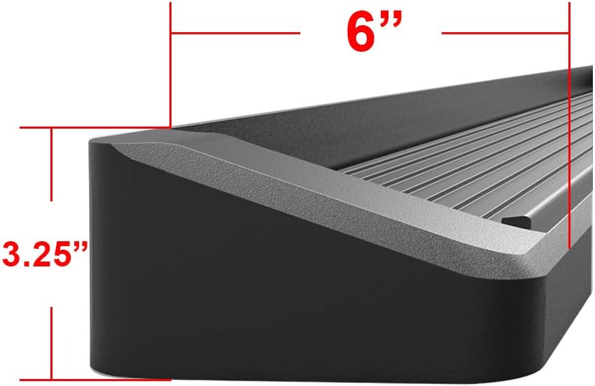 6in Black Running Boards W250