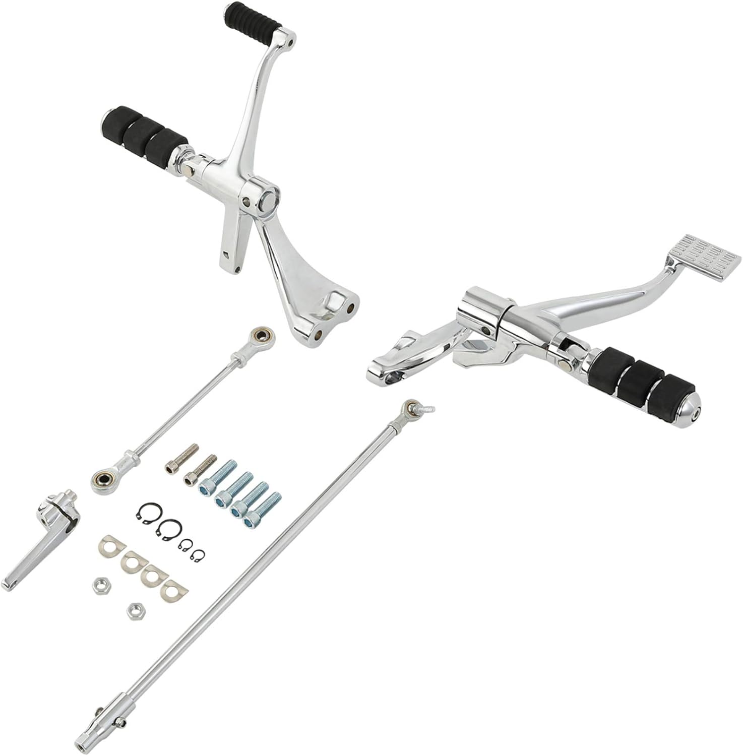 Black Forward Controls Kit Pegs Levers Linkages P346