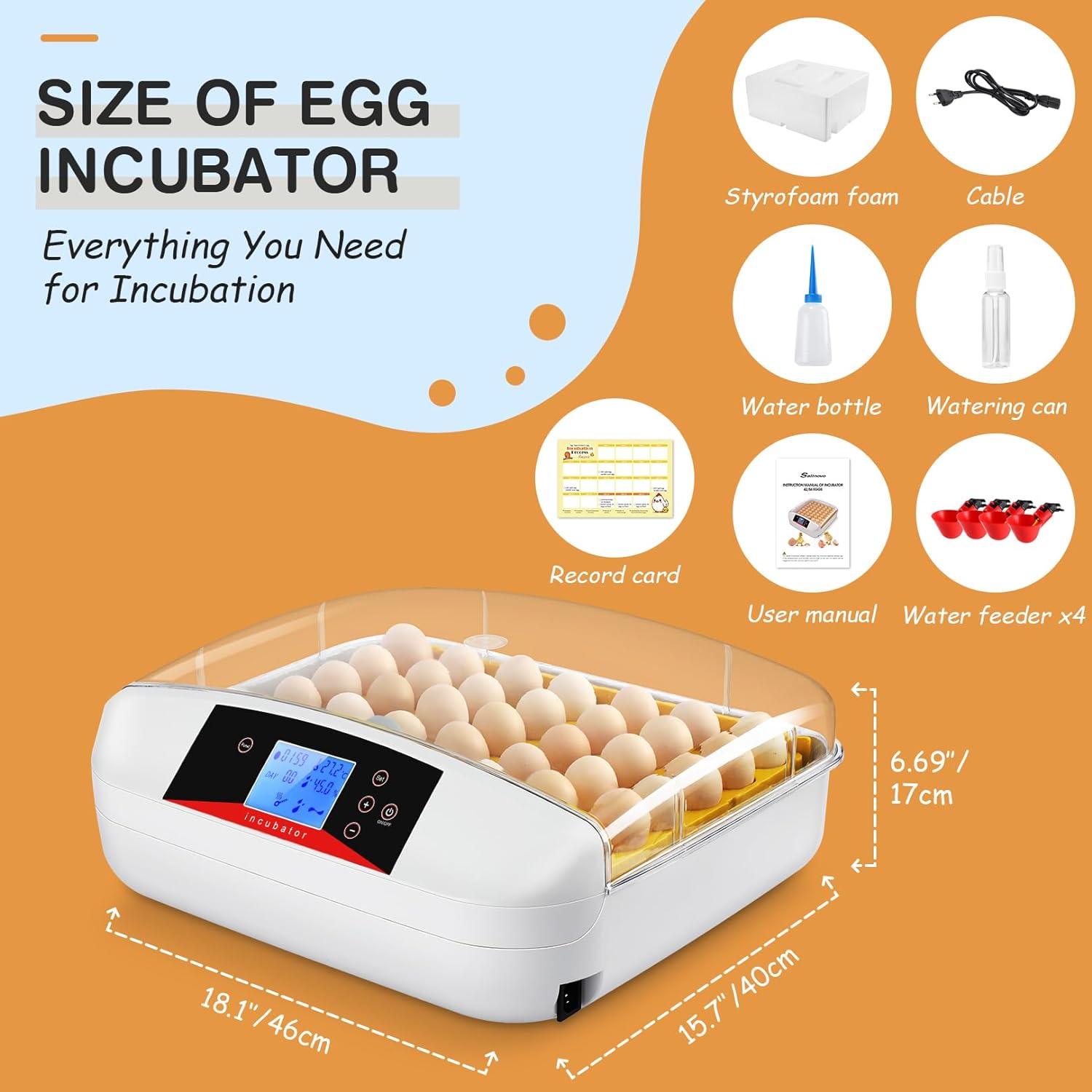 Automatic Egg Incubator with Humidity Control for Chickens F4891