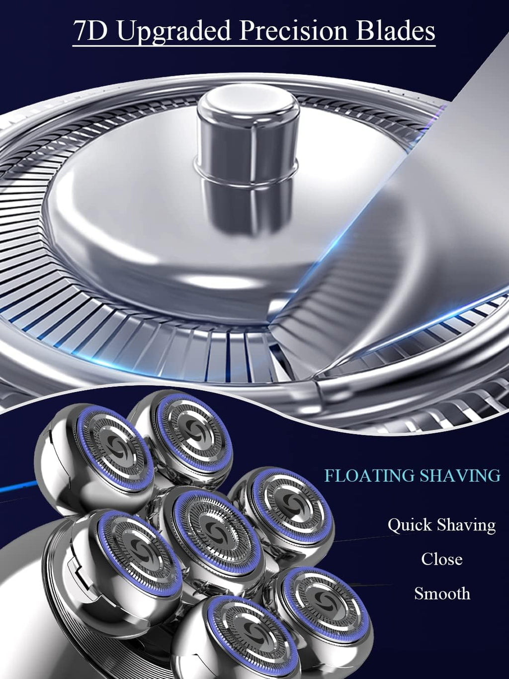 5-in-1 Electric Head Shaver Rotary Design Grooming Kit Cordless Rechargeable Pack of 2 H80873
