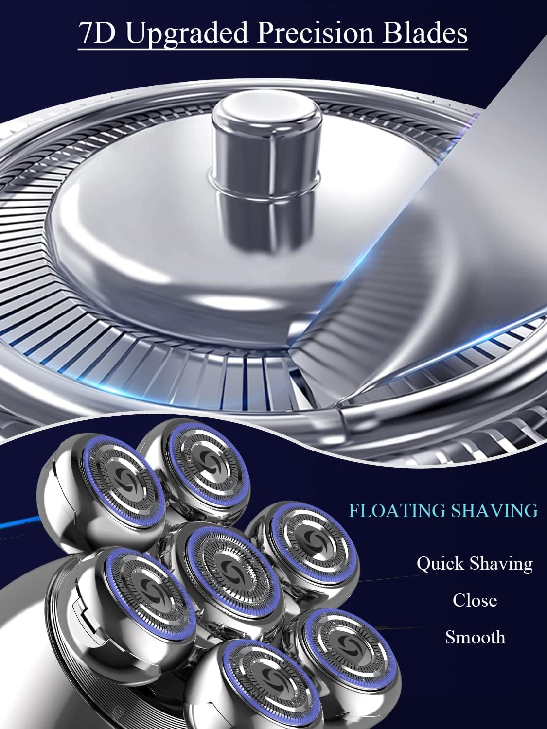 5-in-1 Electric Head Shaver Rotary Design Grooming Kit Cordless Rechargeable Pack of 2 H80873