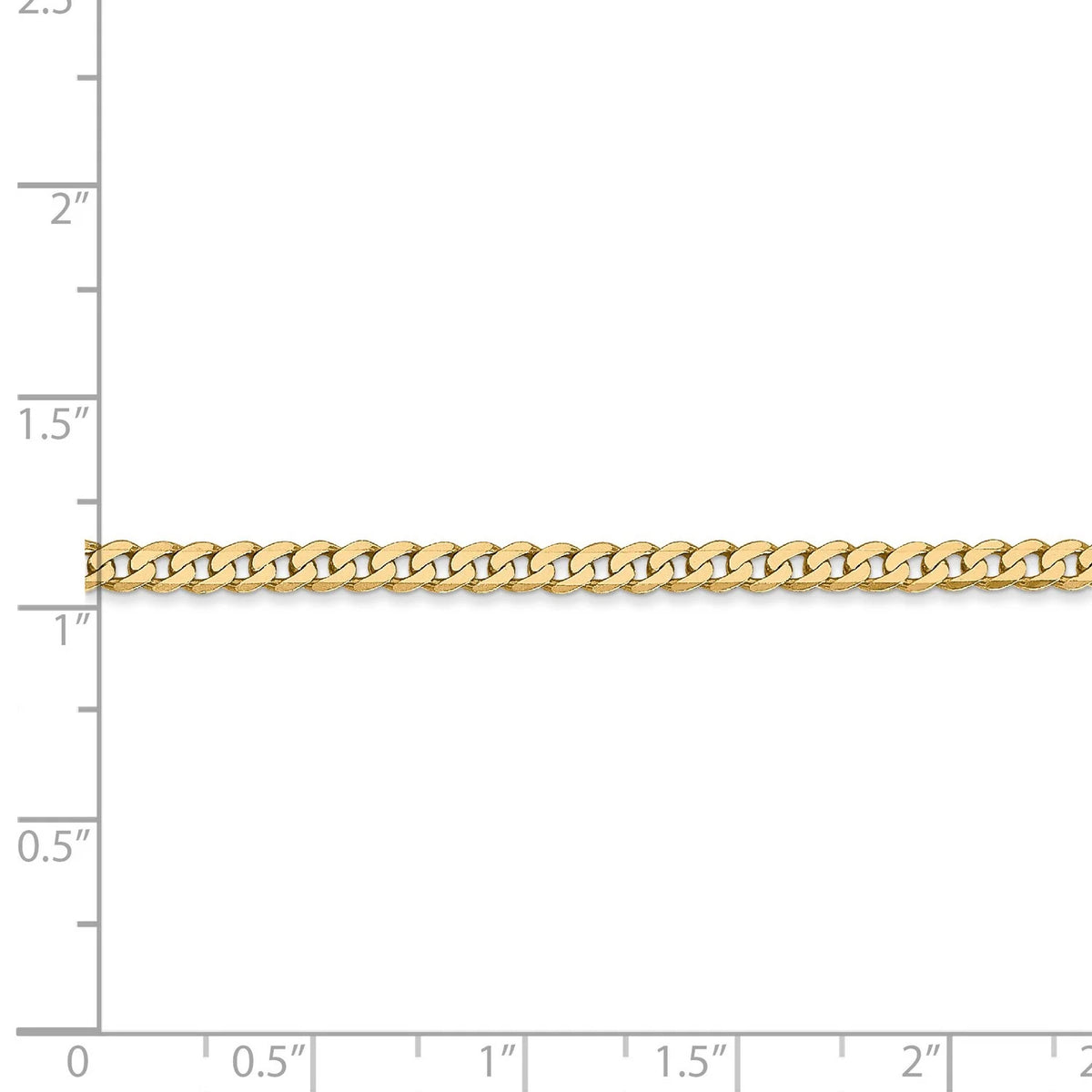 14k Yellow Gold Flat Beveled Curb Chain Necklace E264