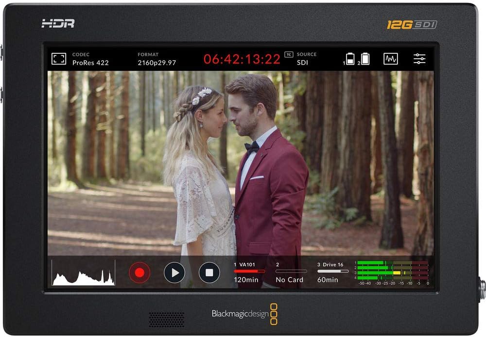 7" 12G-SDI/HDMI HDR Recording Monitor with NP-F770 Battery Pack, AC/DC Charger & Ball Head Bundle J5798
