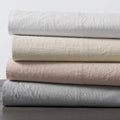Organic Crinkled Percale Fitted Sheet King Pewter K544578