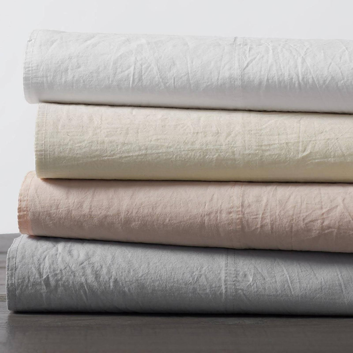 Organic Crinkled Percale Fitted Sheet King Pewter K544578