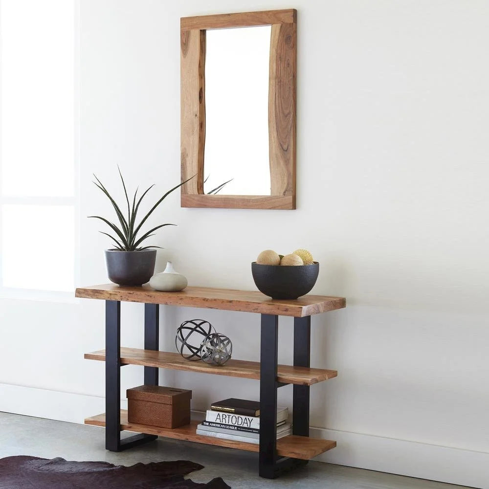 Natural Live Edge Wood Media Console Table X432