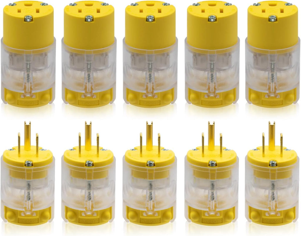 Yellow 5 Set Electrical Plug and Connector Set V52710