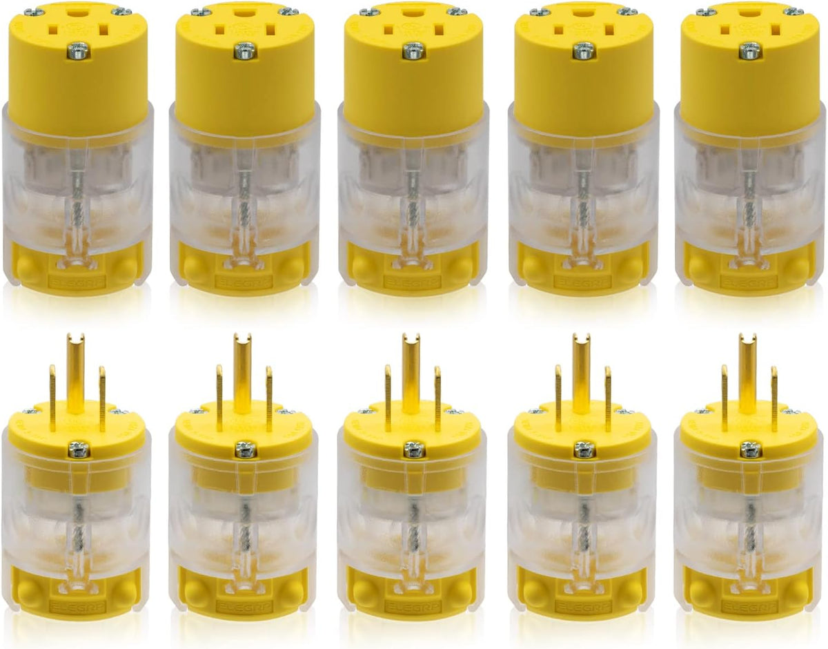 Yellow 5 Set Electrical Plug and Connector Set V52710