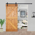 Paneled Wood Barn Door with Installation Hardware Kit B7332