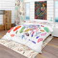 King White Southwestern Duvet Cover Set X3235