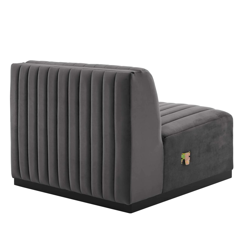 Black Gray Performance Velvet Sofa V4118