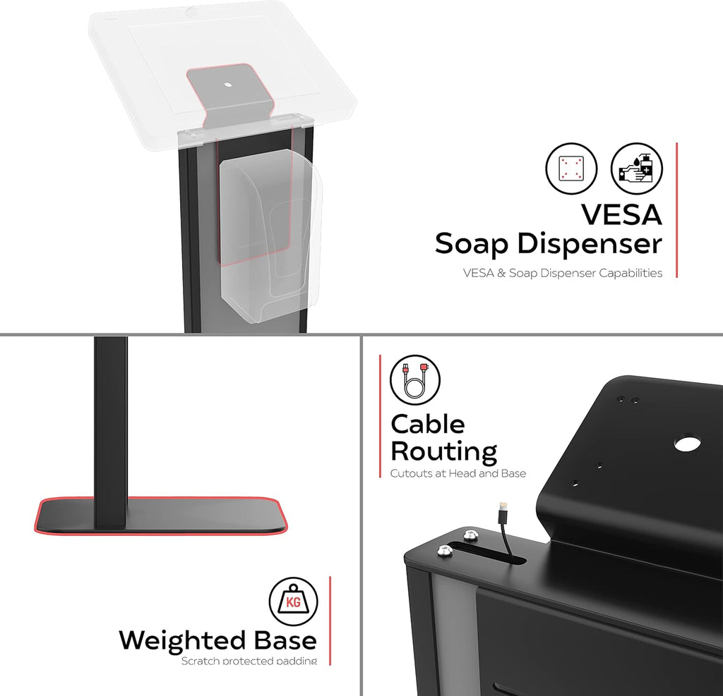 Black Floor Stand with Graphic Slots and VESA Plate L4418