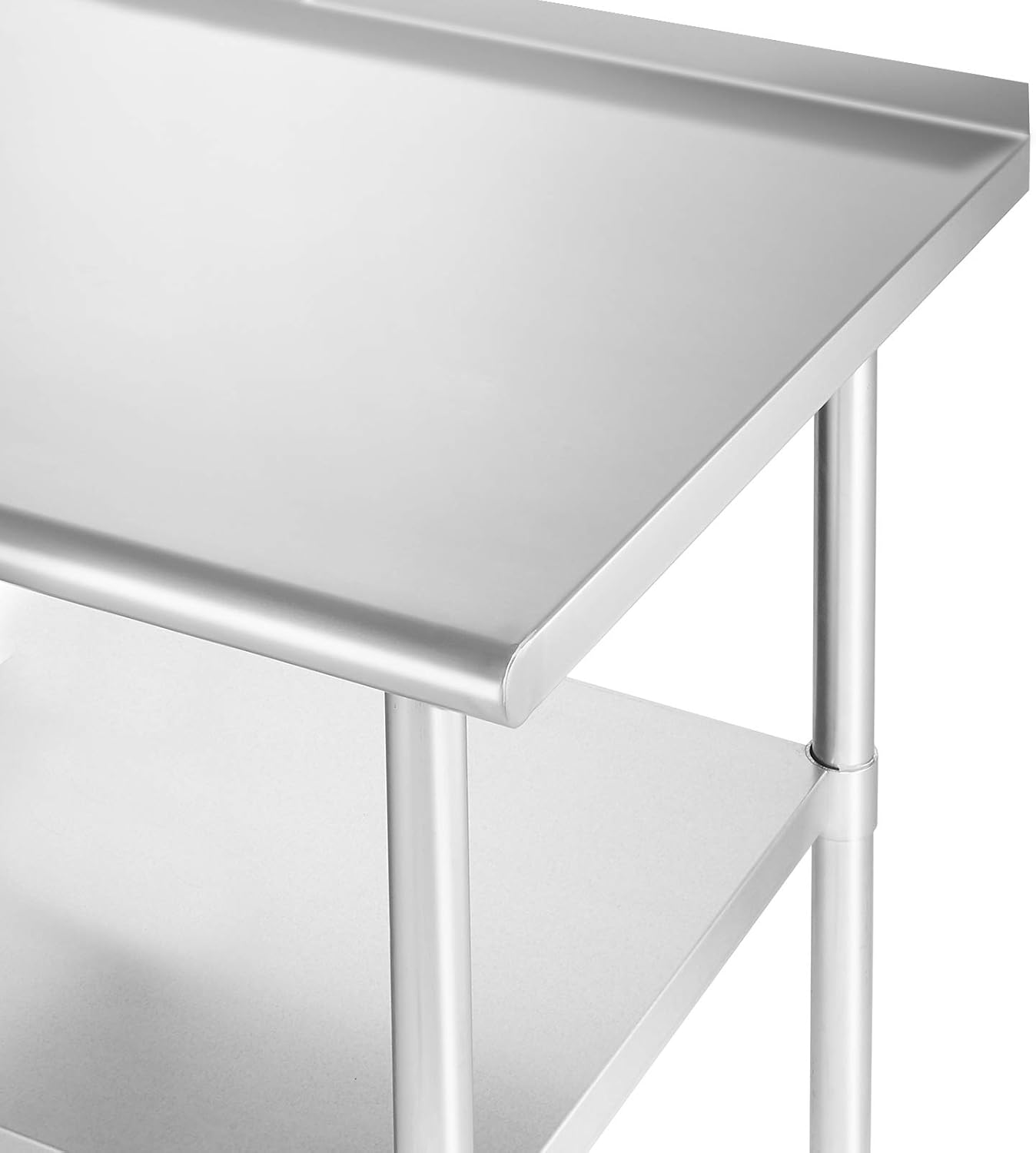 NSF Stainless Steel Commercial Work Table with Backsplash and 4 Casters 30 in. x 24 in. W392
