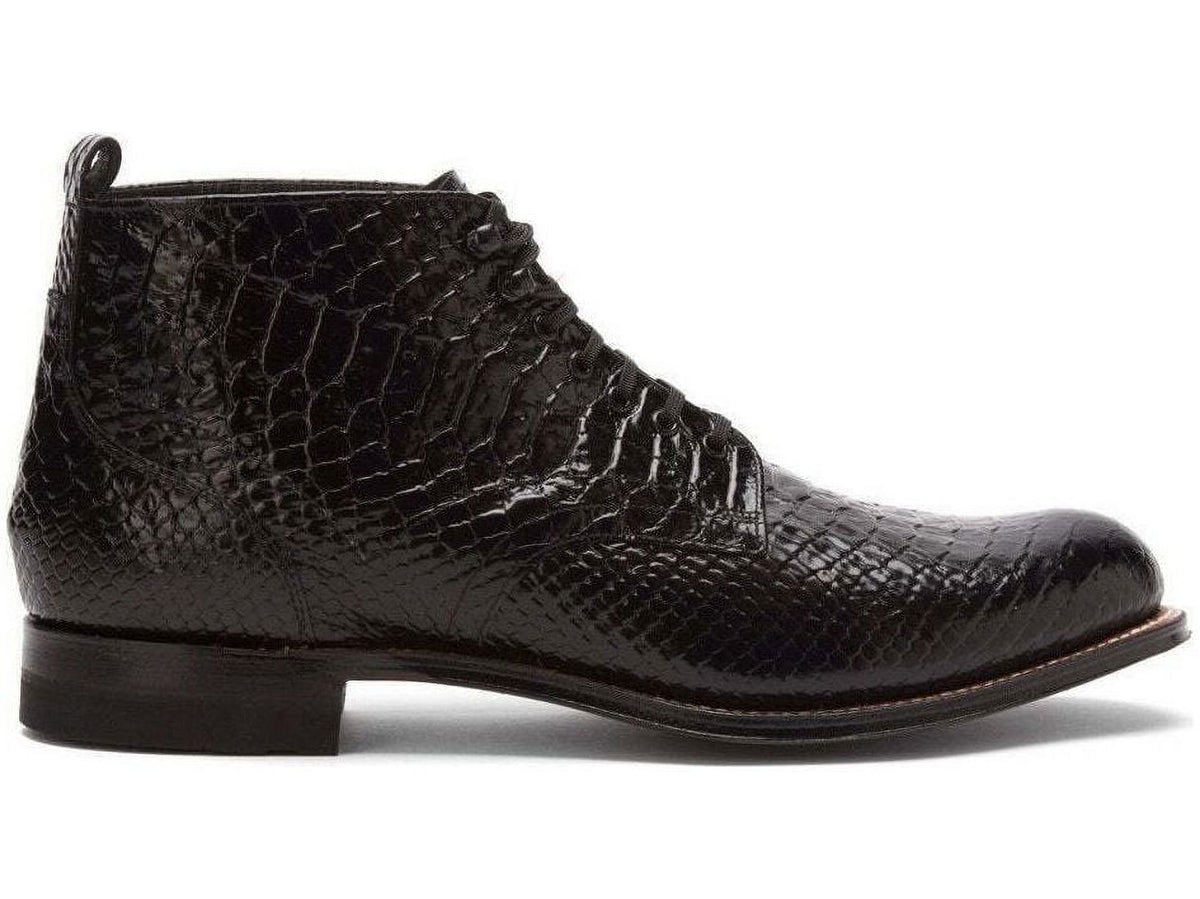 Black Leather High Top Boot O179563