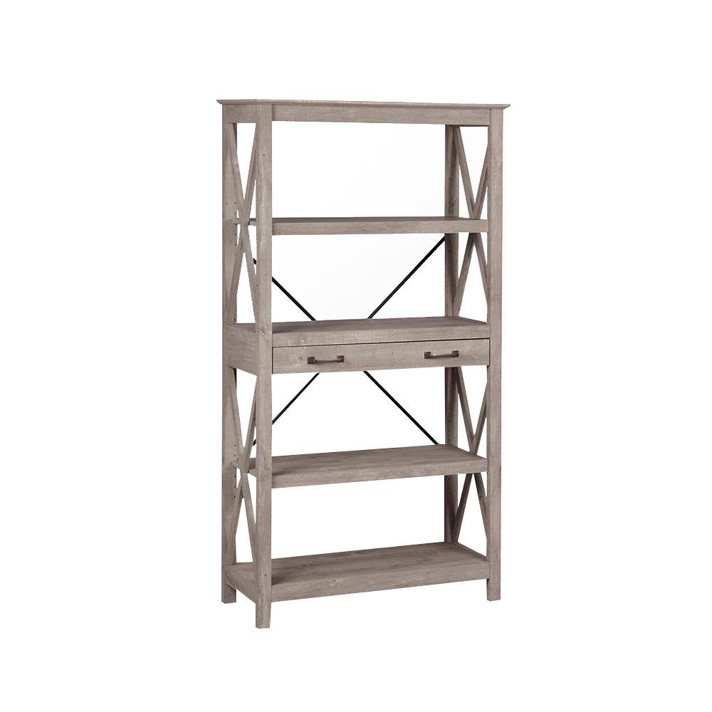 Washed Gray Bookcase with 2 Drawers S530