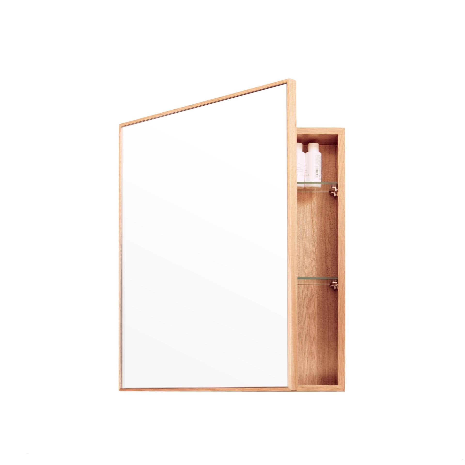 Slimline Bathroom Cabinet Oak H390