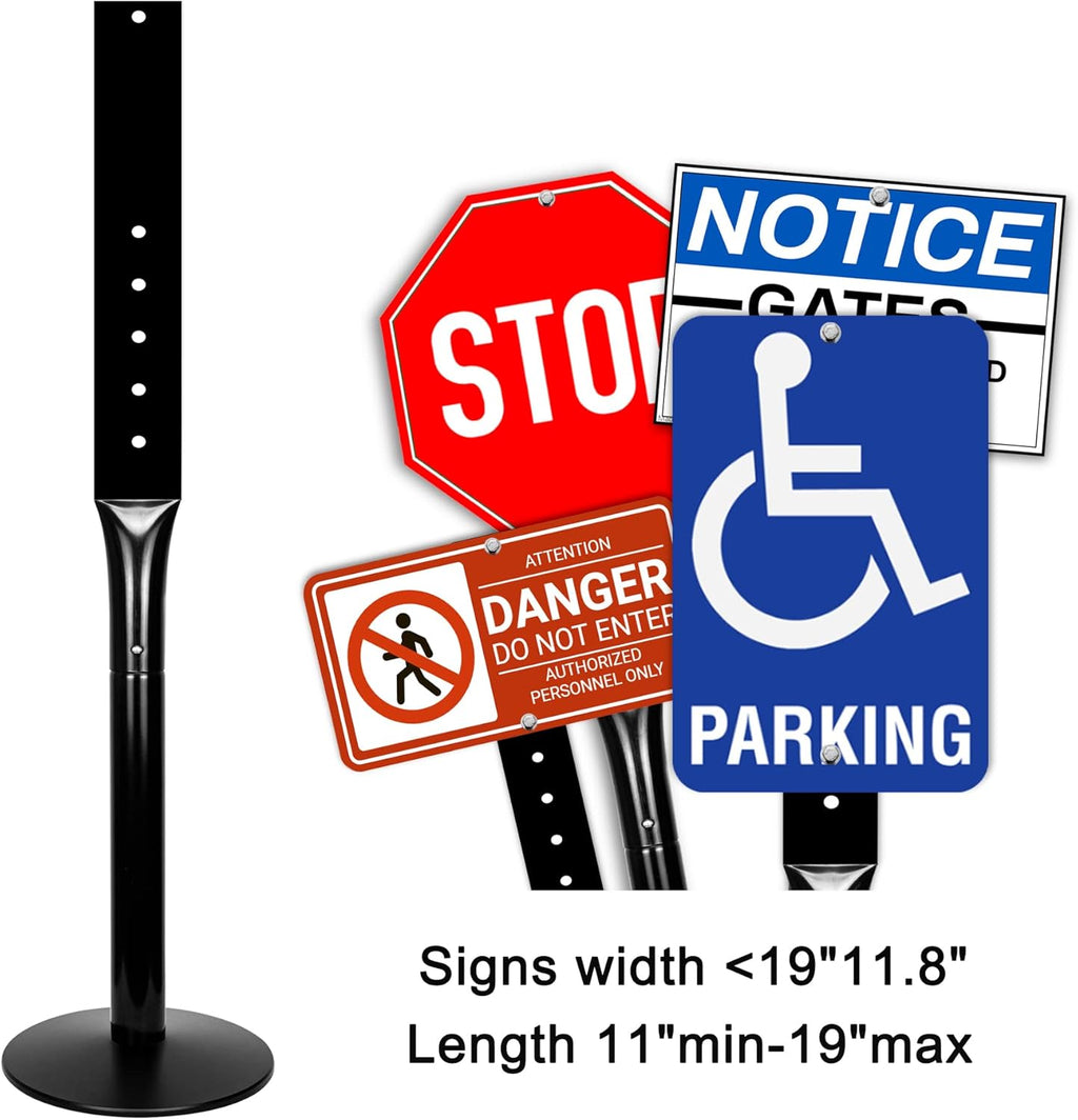 48" Heavy Duty Cast Iron Movable Sign Stand, Black, Pack of 2 X14566