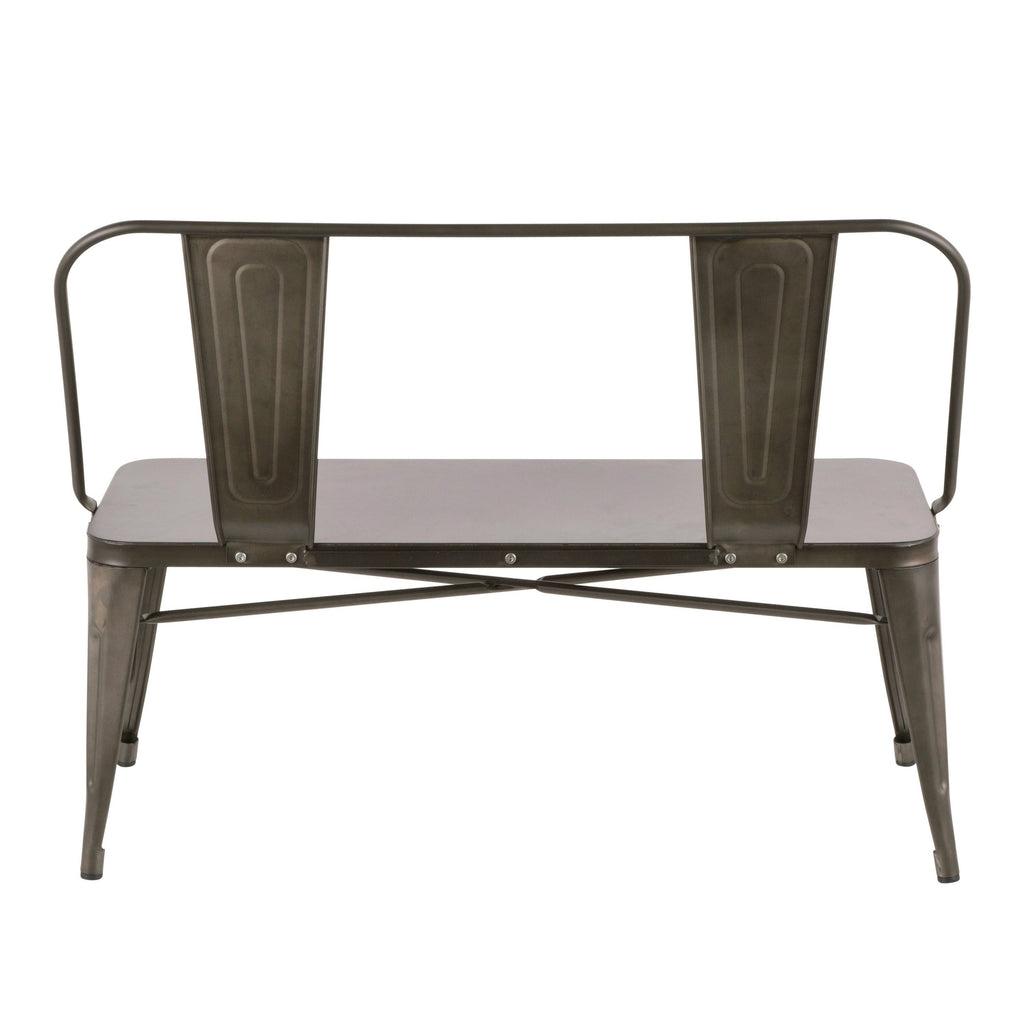 Antique Industrial Metal Bench Q85579