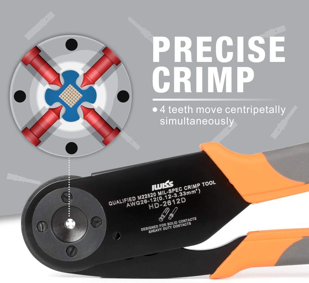 Solid Contacts Crimping Tool AWG 26-12 W90648