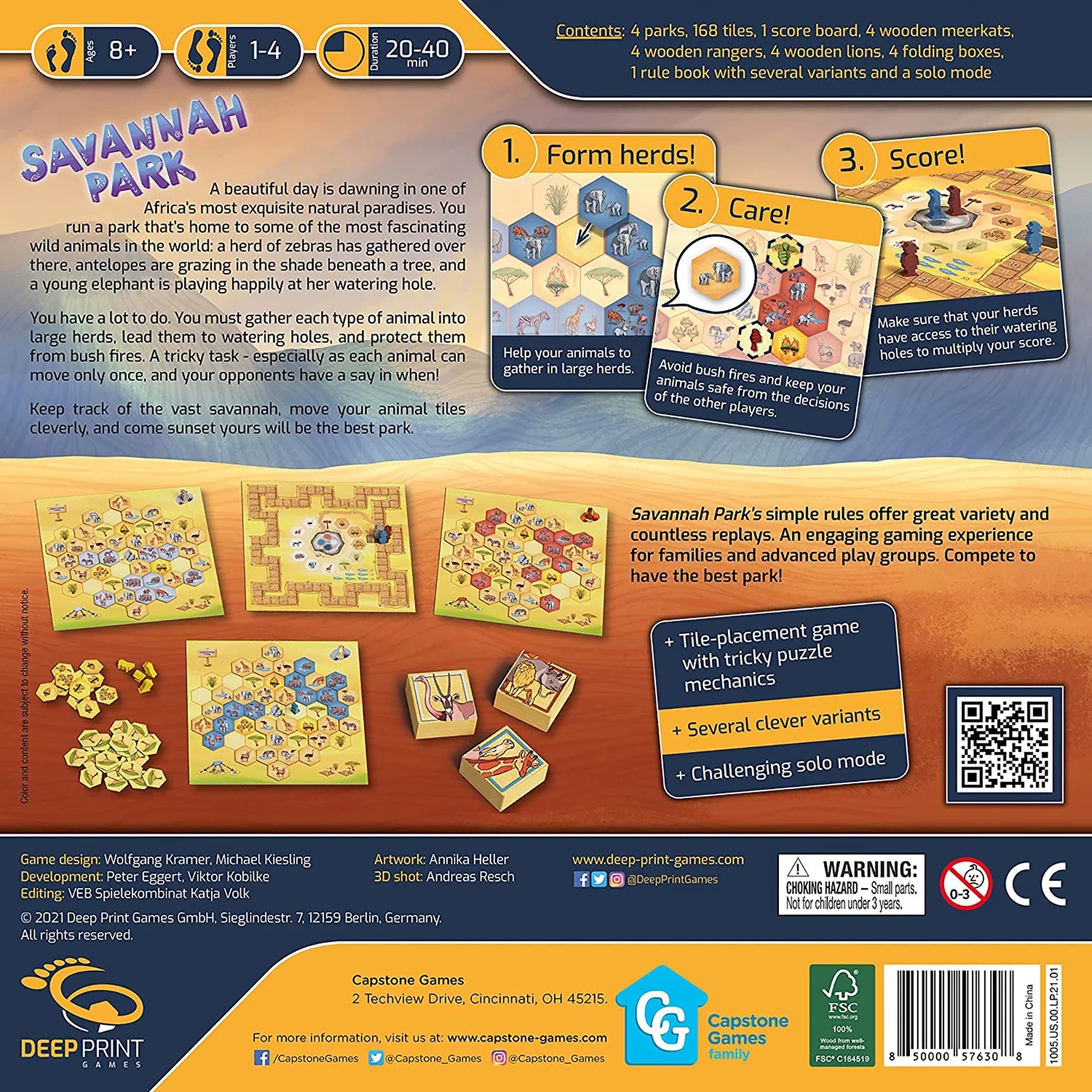 Savannah Park Family Strategy Board Game N423