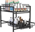 Under Sink Organizers and Storage, 2 Tier Spice Rack Organizer with Sliding Basket Drawer T9947