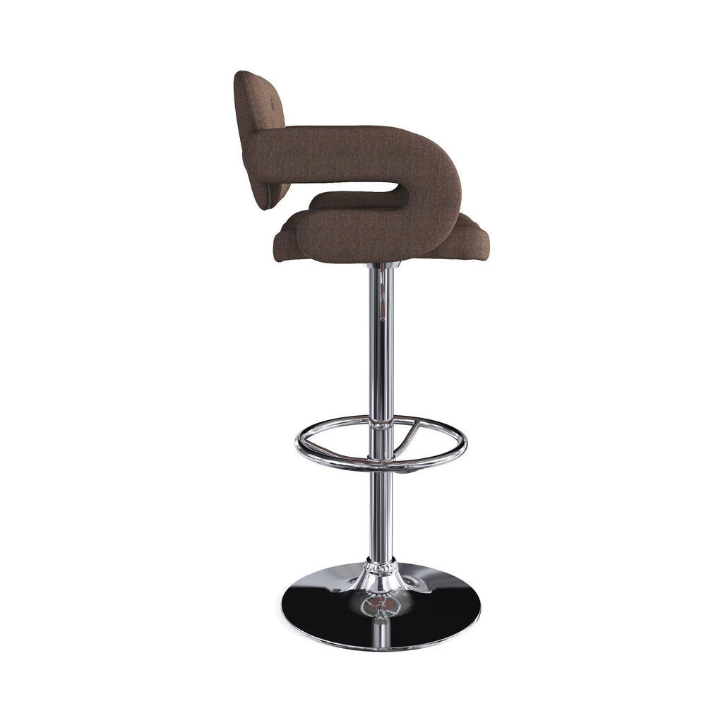 Dark Brown Fabric Barstool (Set of 2) R797
