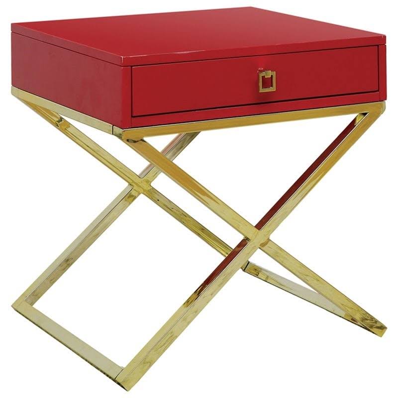Red Two-Tone End Table X4203