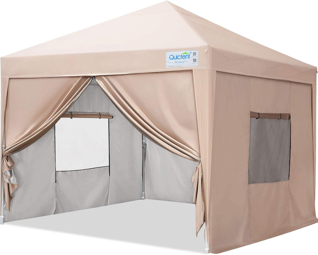 Beige 8x8 Pop up Canopy Tent with Sidewalls A523