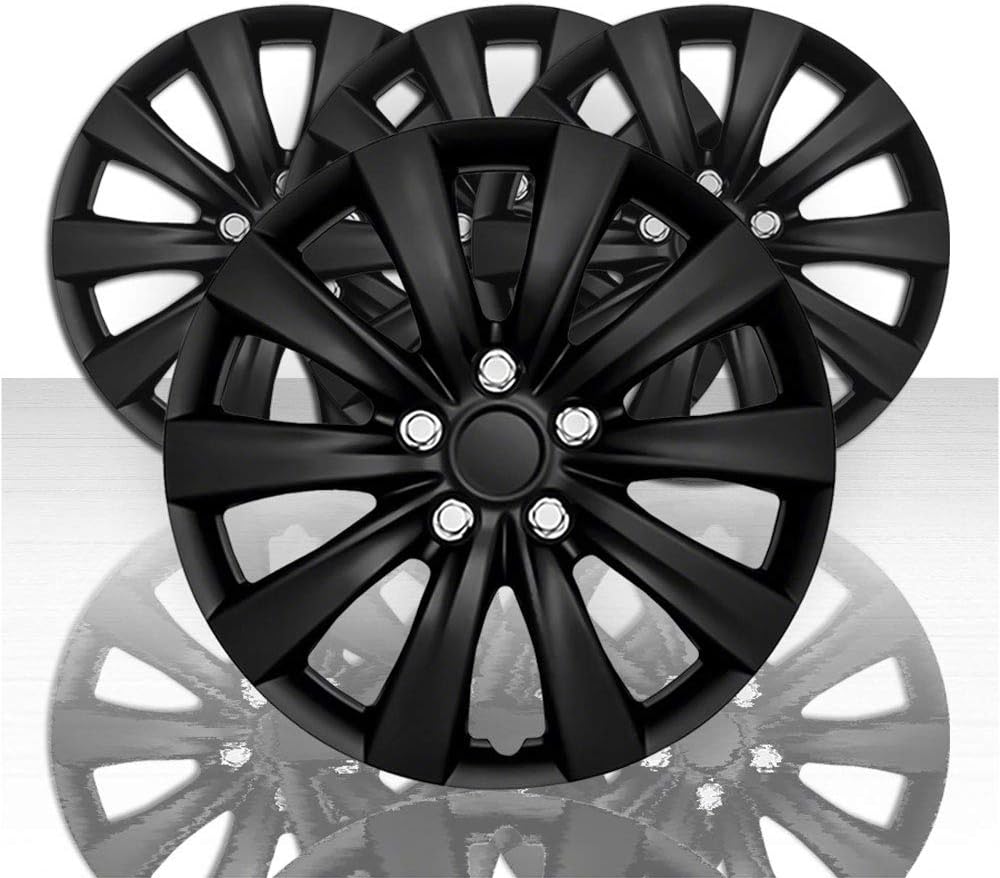 Set of 4 16" 10 Spoke Gloss Black Wheel Covers N79374