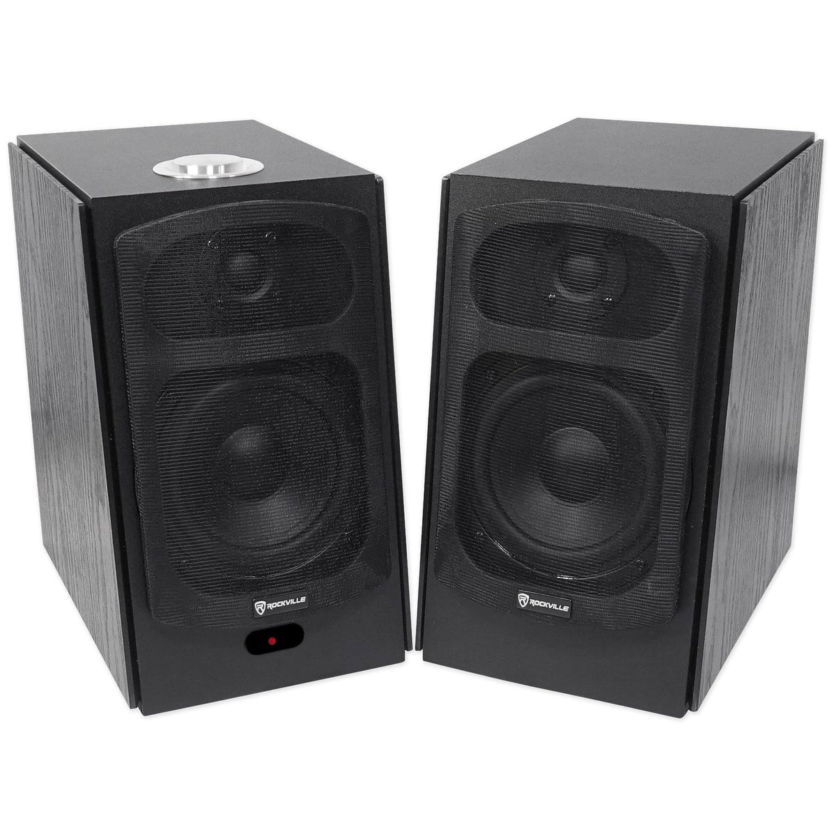 5x22 Powered Bluetooth Bookshelf Speakers with Stands W47883