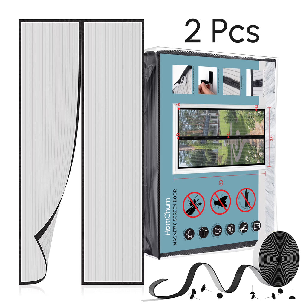 38" x 83" Black Fiberglass Mesh Screen Door O9682