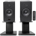 5x22 Powered Bluetooth Bookshelf Speakers with Stands W47883