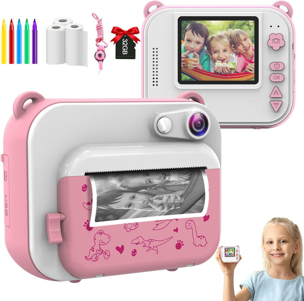 Blue Kids Instant Print Camera with 3 Rolls Print Paper Z9676