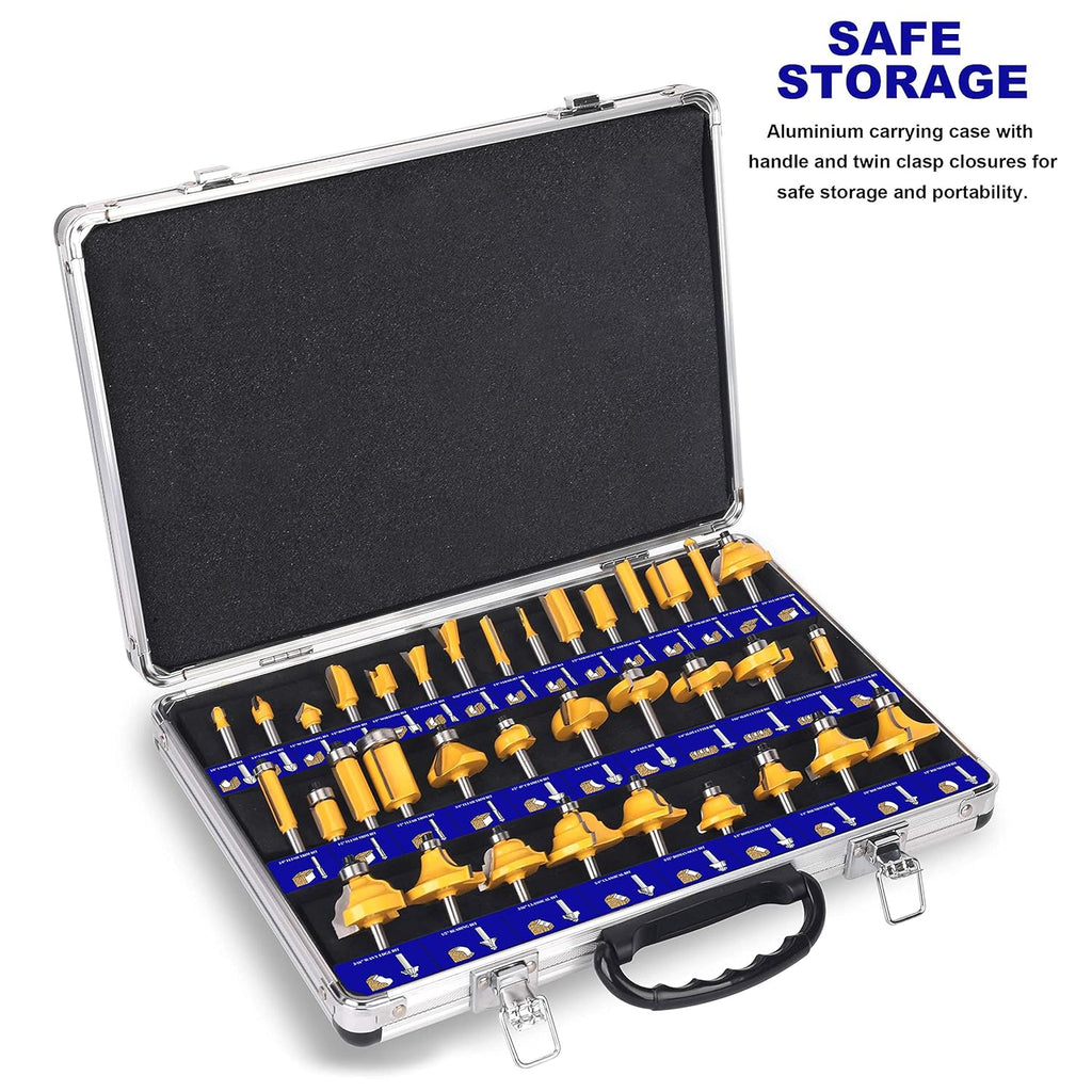 35 Piece Tungsten Carbide Router Bits Set with 1/4 Shank Z6470